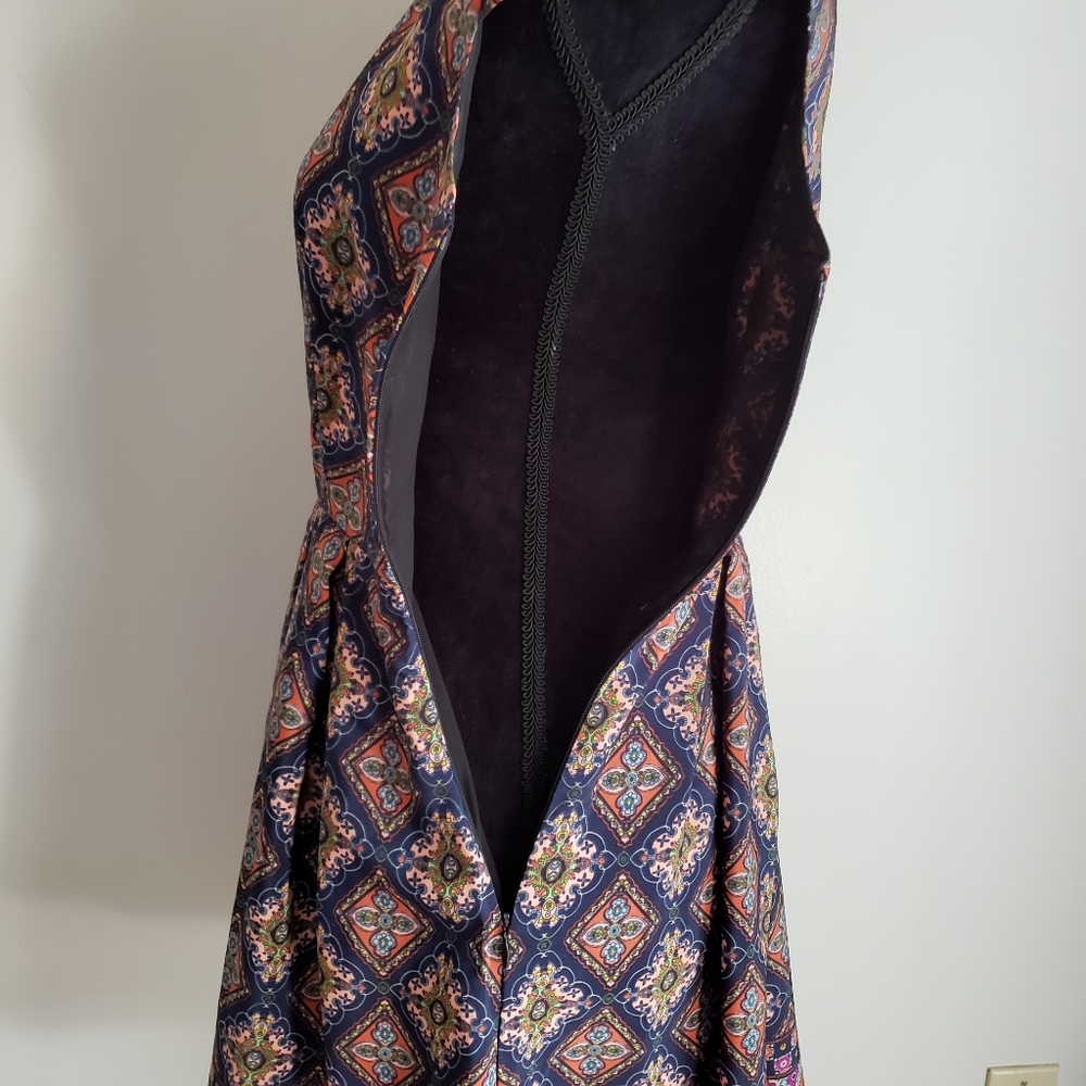 Alice Moon trelis print fit and flare dress size S - Picture 4 of 7